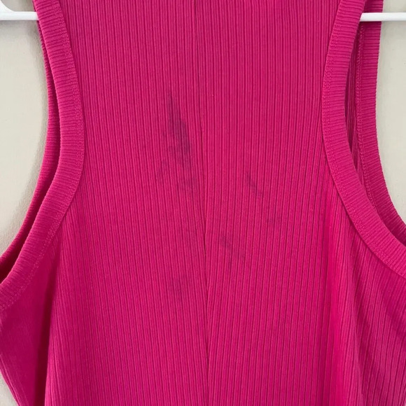 Gap Womens Pink Tank Dress Medium Tall Midi Sleeveless Stretch Pullover Bodycon - Picture 7 of 9